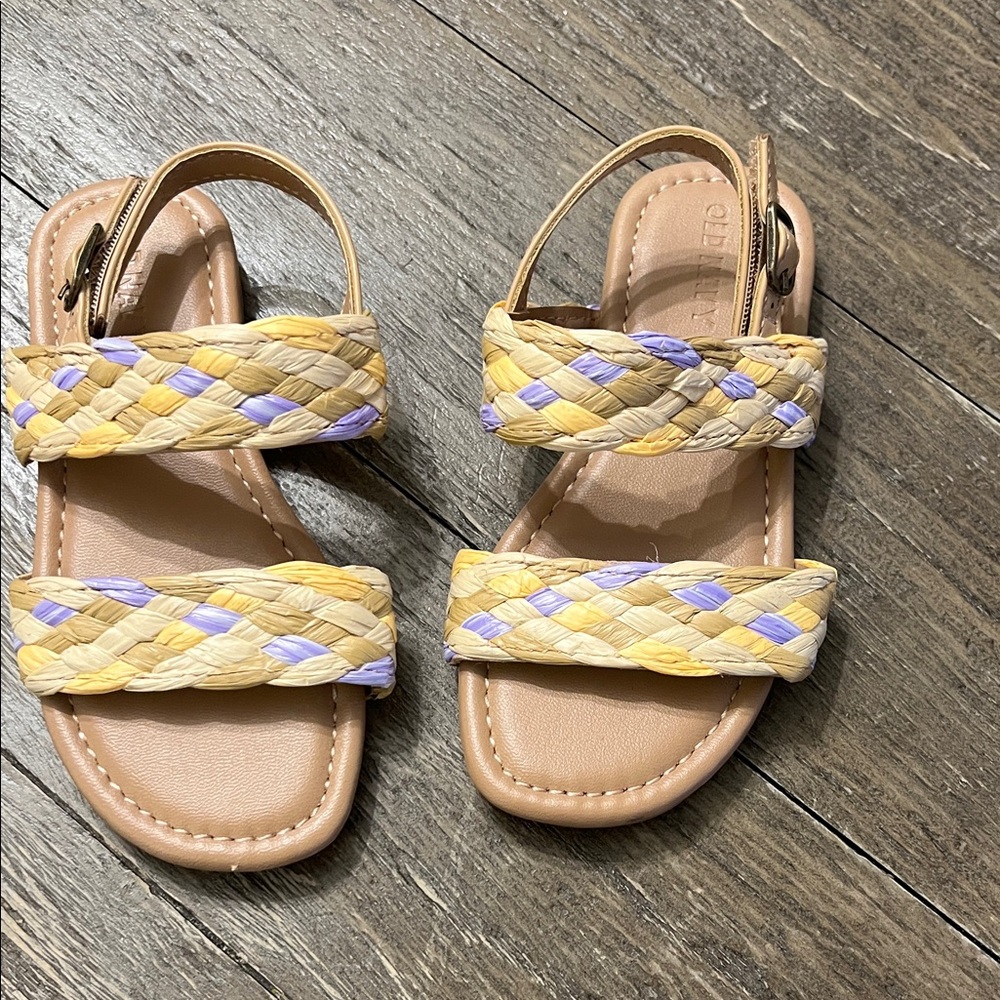 Old Navy Braided Double-Strap Sandals in Yellow and Lavender